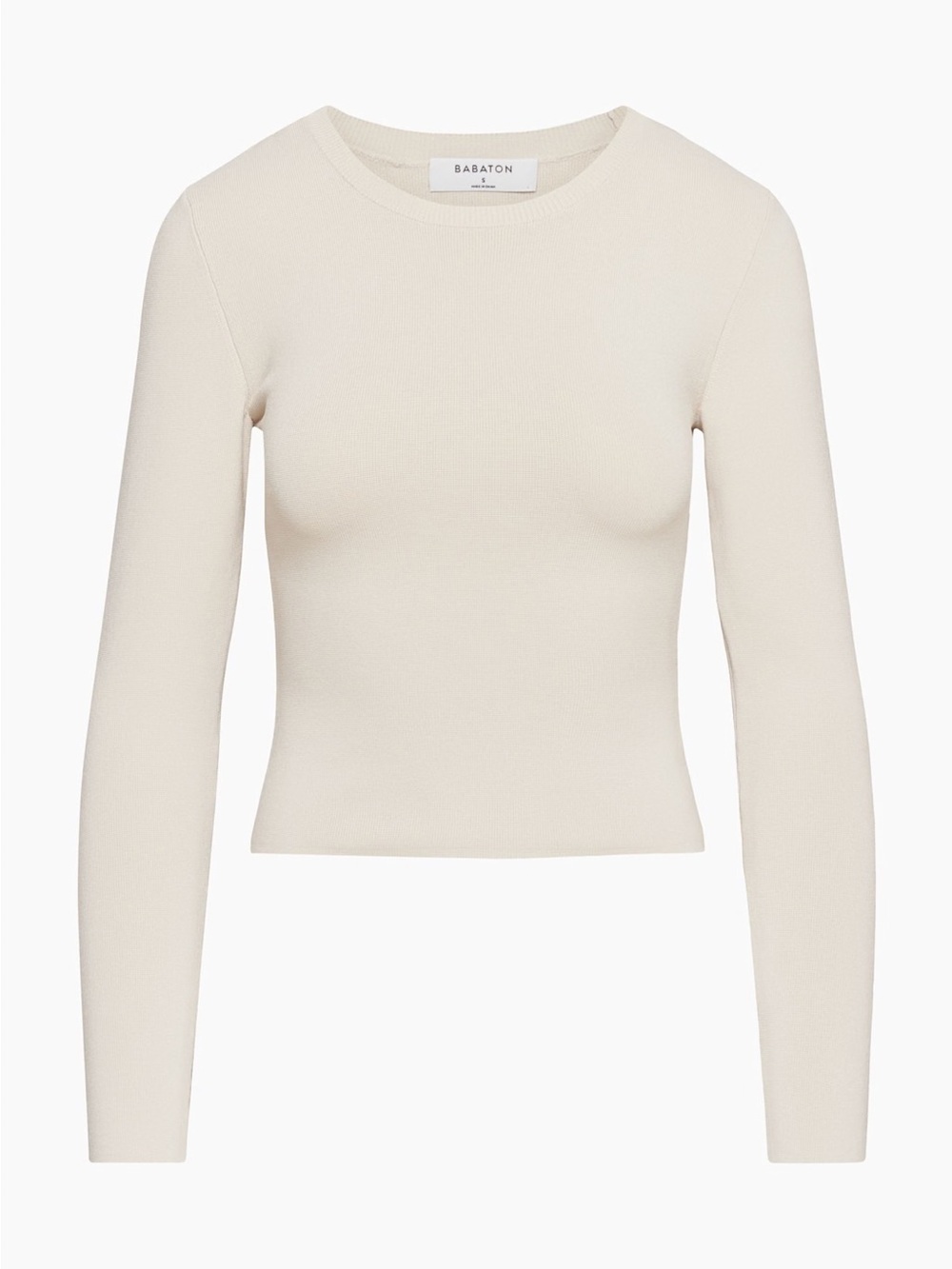 Aritzia Sculpt Knit Crewneck Longsleeve in Matte Pearl- Medium